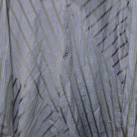 Perry Ellis Blue and black stripe long sleeve button down shirt - Picture 3 of 6